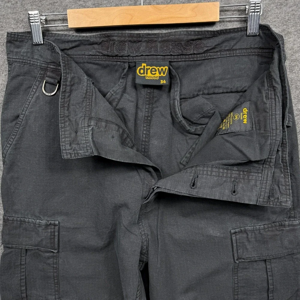 Drew House Pants Mens 34 Black Ripstop Cargo Pocket Utility Gorpcore Streetwear
